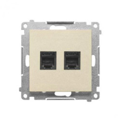 Simon 55 Gniazdo telefoniczne podwójne RJ12 (moduł) Szampański mat TF2.01/144
