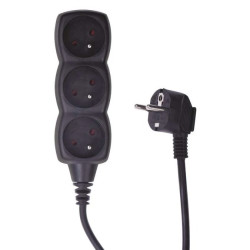 Przedłuzacz 3-gniazda z/u 5m /H05VV-F 3G1/ czarny PC0315