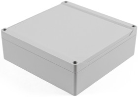 PC enclosure, (L x W x H) 180 x 180 x 60 mm, light gray (RAL 7035), IP68, 1555W2GY
