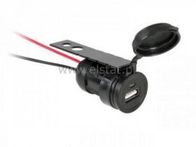 Gniazdo ładowarki z USB do montażu - moto 12/24V