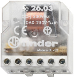 Current-surge relay, 1 Form A (N/O) + 1 Form B (N/C), 230 VAC, 10 A, 250 V, 400 W, 26.03.8.230.0000