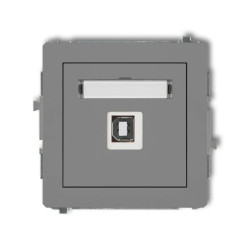 DECO Gniazdo pojedyncze USB-AB 2.0 szary mat 27DGUSB-3