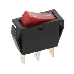 Przełącznik klawisz MK111 12V czerwony duży wąski podświetlany