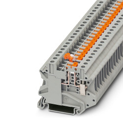 Złączka szynowa z odłącznikiem nożowym Phoenix Contact poziomy: Pojedynczy 26 → 10AWGŚruba UT 4-MT-P/P 20A 500 V