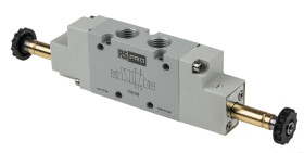 Pneumatyczne zawory elektromagnetyczne RS PRO 5/2 Bistable G 1/4 12 V dc, 24 V ac/dc, 110 V ac, 220 V ac 5/2 portowy
