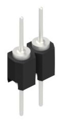 Pin header, 2 pole, pitch 2.54 mm, straight, black, 10040107