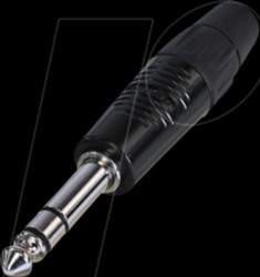 RP3C-BAG 6.35mm stereo 3-pin jack plug, black housing