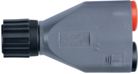 Safety adapter, 2 x 4 mm plug to BNC plug, gray, CAT III, SABNC 7013 / M / GR