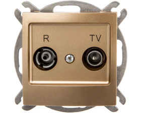 IMPRESJA Gniazdo antenowe RTV zakończeniowe 10dB złoty metalik GPA-10YPZ/m/28