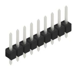 Pin header, 9 pole, pitch 2.54 mm, straight, black, 10046131