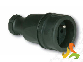 Gniazdo z uziemieniem przenośne gumowe 10/16A 2P+Z 230V IP44 TAURUS 2410-sw PCE