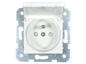 KARRE Gniazdo pojedyncze z uziemieniem z klapką białe 90963870 VIKO PANASONIC