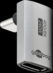 74442 USB 4.0 adapter USB-C plug&gt;USB-C socket, L-shape short