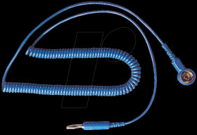 910900 000022 ESD spiral discharge cable, pin plug/press-stud 10 mm