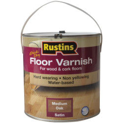 Rustins AFMO2500 Quick Dry Coloured Floor Varnish Medium Oak 2.5 Litre