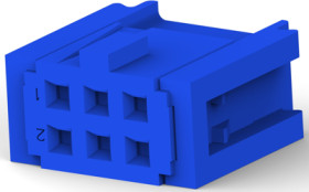Socket housing, 6 pole, pitch 2.54 mm, straight, blue, 1658527-2