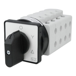 Łącznik krzywkowy 0-Y-Δ 32A 500V 3 fazowy z dźwignią oraz szyldem do sterowania silnikami asynchronicznymi SEZ S32 JD 9551 A6