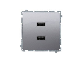 SIMON BASIC Ładowarka 2 x USB (moduł) 2.1 A 5V DC 230V stal inox BMC2USB.01/21 KONTAKT SIMON