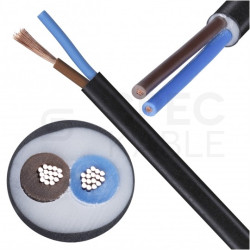 Kabel mieszkaniowy OMY / H03VV-F 2x1,5mm2 czarny 300/300V giętki linka Elektrokabel