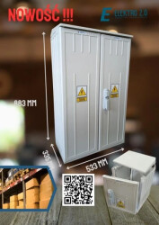 Obudowa elektryczna termoutwardzalna do samodzielnego złożenia 50x80 EOT3 53/80-S BOX zintegrowany kątownik pod płytę montażową