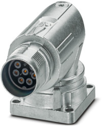 Surface mount socket, M17, 8 pole, crimp connection, standard/ONECLICK quick locking system, angled, 1628504