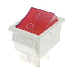 Włącznik ON-OFF 15A 230VAC czerwono-biały, podświetlany, MK621