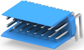 Pin header, 16 pole, pitch 2.54 mm, angled, blue, 281742-8