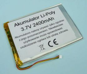 2400mAh 3,7V Li-PO 3-PIN 100x70x3mm