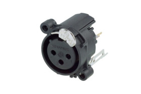 XLR panel socket, 3 pole, gold-plated, plastic, NC3FAV2-DA