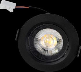 LX300138 LED CCT downlight, dimmable, black, 7 W, 600 lm