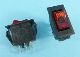 0255S 10A/250V RED KOŁYS.PODŚW.TAIWAN