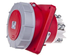 Gniazdo tablicowe skośne 125A 4P 400V /120x130/ czerwone IP67 POWER TWIST 444-6