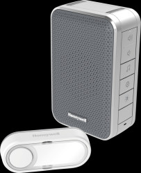 DC313SG Radio gong with LED flash and bell button, silver/gray