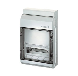 Rozdzielnica natynkowa KV 1x12 moduły IP65 bez zacisków z dodatkową szyną nośną 35 mm KV 9220 6100430