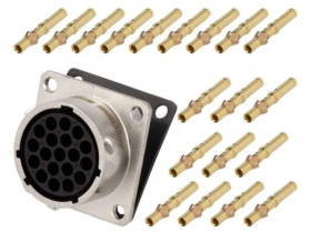 Złącze okrągłe gniazdo kołnierz (4 otwory),na panel 19-PIN RT001619SNH-K