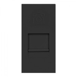 NOEN RJ11. gniazdo modułowe 22.5x45mm telefoniczne RJ11. czarne OR-GM-9010/B/RJ11