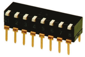 Przełącznik DIP 8-pozycyjny SPST THT 25 mA przy 24 V DC -20 → +70°C