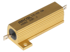 Rezystor do montażu w obudowie 22kΩ 50W ±5% Arcol ±25ppm/°C drutowy Osiowe