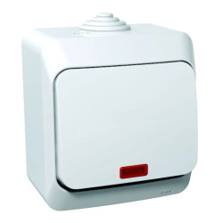 Cedar Plus Łącznik jednobiegunowy 16AX IP44 z podświetleniem biały WDE000514