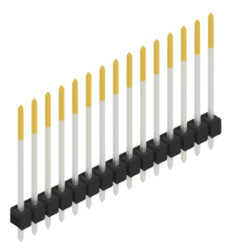 Pin header, 15 pole, pitch 2.54 mm, straight, black, 10048777