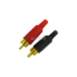 Wtyk RCA plastik złoty