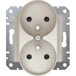 Asfora Gniazdo podwójne z/u bez ramki kremowe EPH9810223