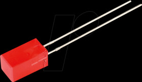 L-1553IDT LED, square, 5x5 mm, wired, red, 10 mcd, 110°