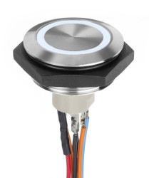 Przełącznik przyciskowy wandaloodporny Chwilowy SPST średnica wycięcia 30.2mm, montaż panelowy APEM