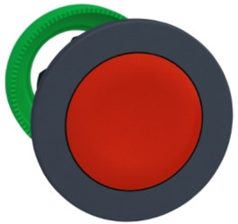 Pushbutton, unlit, groping, waistband round, red, front ring gray, mounting Ø 30.5 mm, ZB5FA4
