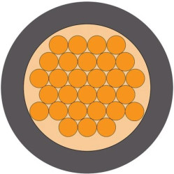 Przewód zasilający 1 Core Polichlorek winylu PVC Sheath Szary 4.1mm od , 750 V