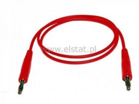 Wtyk banan x2 czerwony ( na kablu 0,75m)