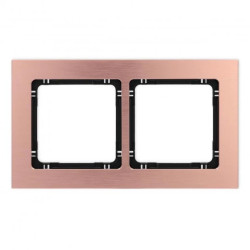 DECO Ramka uniwersalna podwójna - aluminium szczotkowane (ramka: kolor miedziany spód: czarny) 9-12-DRA-2
