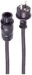 Power cable, Europe, plug type E + F, straight on BC01 socket, straight, H07RN-F3x1.5mm², black, 2 m, BS02-40035