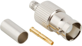 BNC jack 50 Ω, RG-55, RG-142, RG-223, RG-400, Belden 83242, crimp connection, straight, 112513
